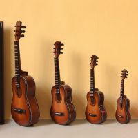 Mini Guitar Miniature Model 10/16/20/25CM Wooden Mini Guitar Model Table Decoration Ornament Musical Instrument Models