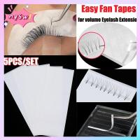 NQSW 5PCS/Pack ความงาม ประหยัดเวลา อุปกรณ์ต่อขนตา เหนียว ต่อขนตา Easy Fan Tapes ที่เก็บพัดลมแบบยาว