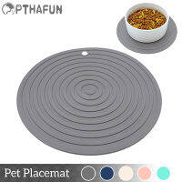 รอบ Placemat สัตว์เลี้ยง1ชิ้นสำหรับสุนัขและแมวกันน้ำให้อาหารเสื่อชามสัตว์เลี้ยง Pad ป้องกันอาหารและน้ำล้นซิลิโคนสีทึบ