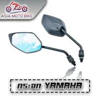 ASIA MOTO BIKE กระจกเดิม YAMAHA(5เหลี่ยม)สีดำ/1คู่