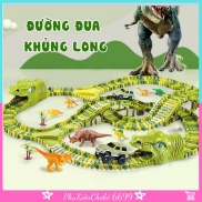 Bộ lắp ráp đường đua ô tô khủng long đồ chơi lắp ghép đường ray khủng long