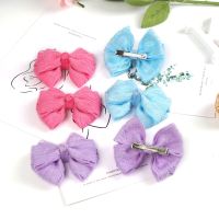 48 PcsLot, 3.5” Lace And Grosgrain Ribbon Bow Hair Clip, Lovely Hair Bow On Alligator Clip Kids Girls Hair Accessories