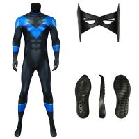 Zentai  Red Hood Nightwing Cosplay Costume Dick Grayson Costume Halloween Cosplay Superhero Jumpsuit Nightwing Mask