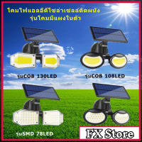 Solar light ไฟติดผนังโซล่าเซลล์พลังงานแสงอาทิตย์ รุ่นโคมมีแผงในตัว Solar Wall Light Motion sensor