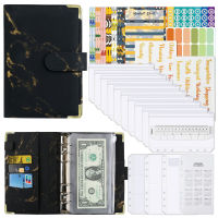 Marble Budget Notebook Planner Money Book Financial Cash Leather Binder PU