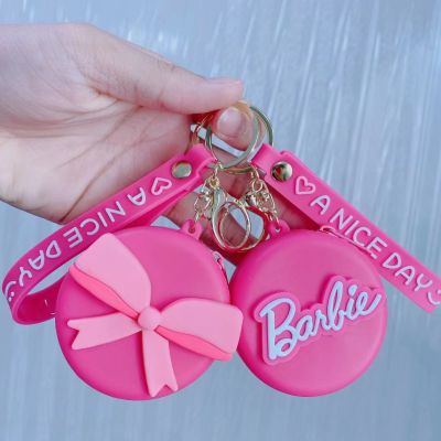 pink Barbie princess coin purse keychain cute bag pendant