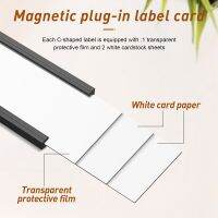 30Pcs Magnetic Label Holders with Magnetic Data Card Holders with Clear Plastic Protectors for Metal Shelf (1 x 3 Inch)