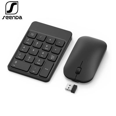 Seenda Jelly Comb 2.4GHz USB Numeric Keypad and Mouse Rechargeable Wireless Number Pad and Mouse Combo for Laptop PC Desktop Notebook