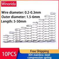 ♘ 304 Stainless Steel Compression Spring Return Spring Steel Wire Diameter0.2 0.3mm Outside Diameter1.5 6mm 10 Pcs