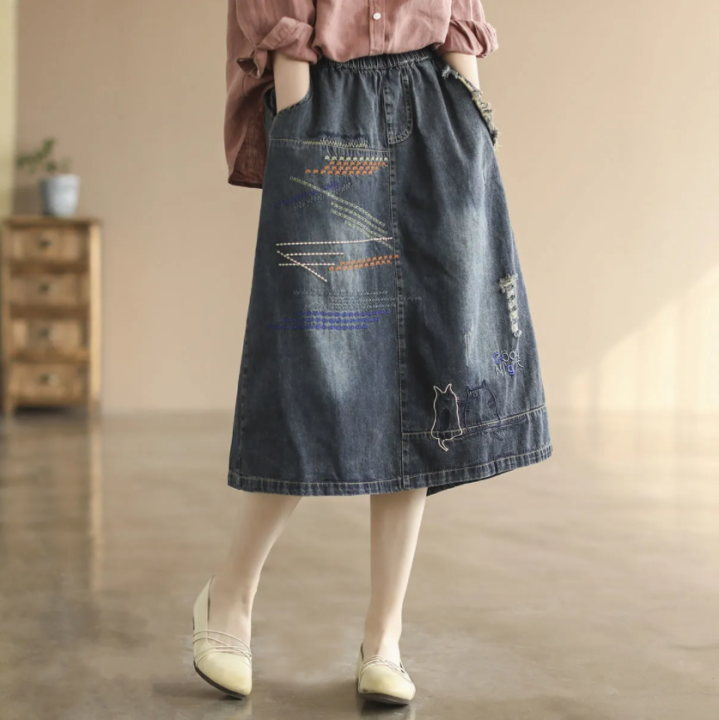 Plus size hotsell denim skirt malaysia