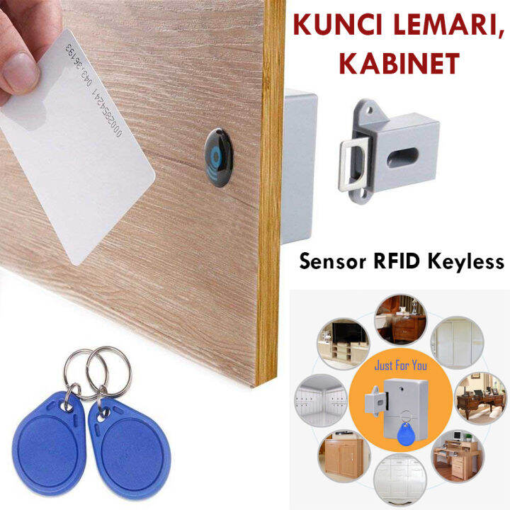 Security Kunci Lemari Sensor RFID Keyless Set Cabinet Lock Laci Loker ...