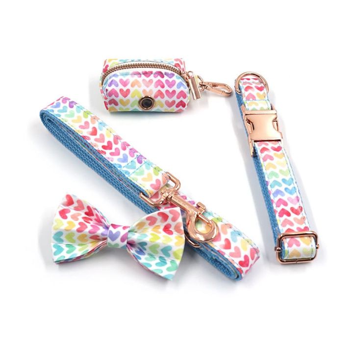 colorful-dog-walking-harness-pet-collar-leash-bow-garbage-bag-set-dogs-accessoires-dog-leash-and-collar-cat-accessories-leashes