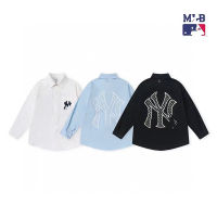 Korean Fashion Brand Ny Shirt Embroidered Shirt Button Loose Mens And Womens Couples Top White Base Clothes