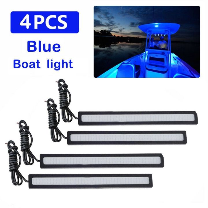 4ชิ้นสีฟ้า6-7นิ้วไฟ-led-สำหรับเรือไฟ-led-สีฟ้าเหมาะกับเรือส่วนใหญ่-rvs-dc-12v