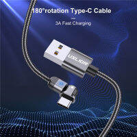 ประเภท C สาย USB USB-C 3A Fast Charging สำหรับ Samsung S10 S9 Xiaomi Usb C ข้อมูลศัพท์มือถือสาย180สายหมุน