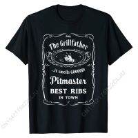 The Grillfather T-Shirt - Pitmaster Tee, BBQ-Shirt With Pig Tshirts For Men Custom Tops &amp; Tees Graphic Printed On Cotton