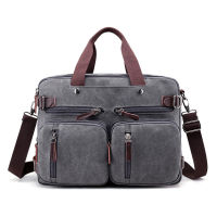 Canvas 17" laptop backpack Male Shoulder Laptop bag 14 15 15.6 17.3 inch Female stylish large 3 in 1 Notebook bag Black Gray