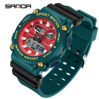 SANDA Men S Fashion Casual Sports Watch Waterproof Complete Calendar Chrono Men Digital Quartz Dual Display Watches