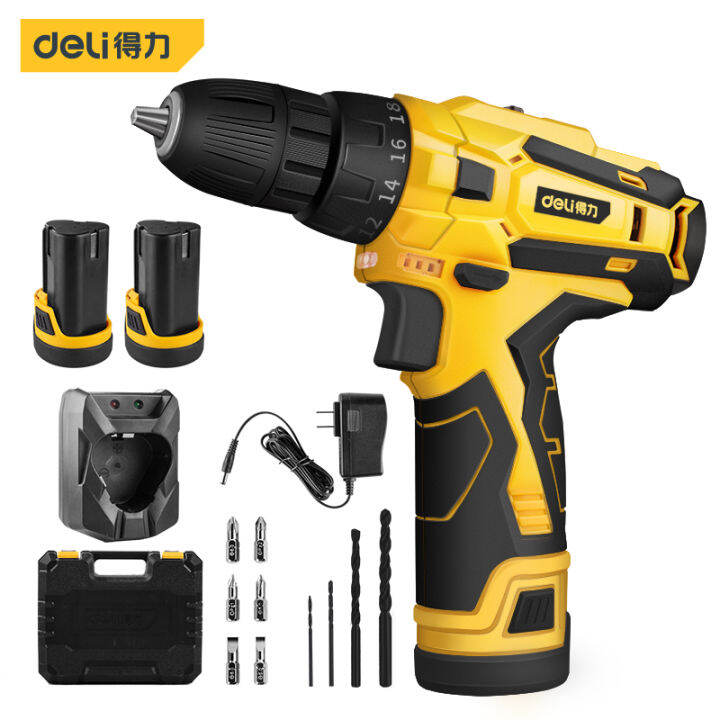 Deli Lithium Electric Drill/Mesin Bor Listrik 1 Set Lengkap 12V Dual ...