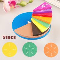 51PC Circular Numbered Fractions Mathematics Teaching Tool EVA Round Shape Fractions Instrument Montessori Educational Math Toys