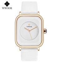 Japan Movement WWOOR Top Brand Luxury Womens Wristwatch Fashion Steel Gold Quartz Casual Ladies Square Watches Relogio Feminino