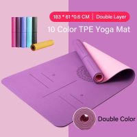 TPE Yoga 6mm Double Sided Mat Non-Slip Sport Car Pad With Position Line For Fitness Gymnastics and Pilates Woman Yoga Mat