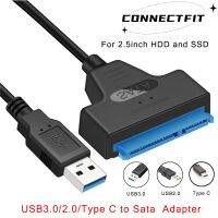 SATA เป็น USB 3.0 / 2.0 Type C ถึง6 Gbps สำหรับเอ็กซ์เทอร์นัลฮาร์ดดิสก์2.5นิ้วฮาร์ดไดรฟ SSD อะแดปเตอร์22ขาไปยัง Sata III สำหรับพีซี