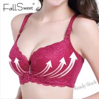 【Ready Stock】 ❅﹊﹍ C15 FallSweet Large Sizes Bra Push Up Lace Underwear For Girls For Women CNY Lingerie Red Tops