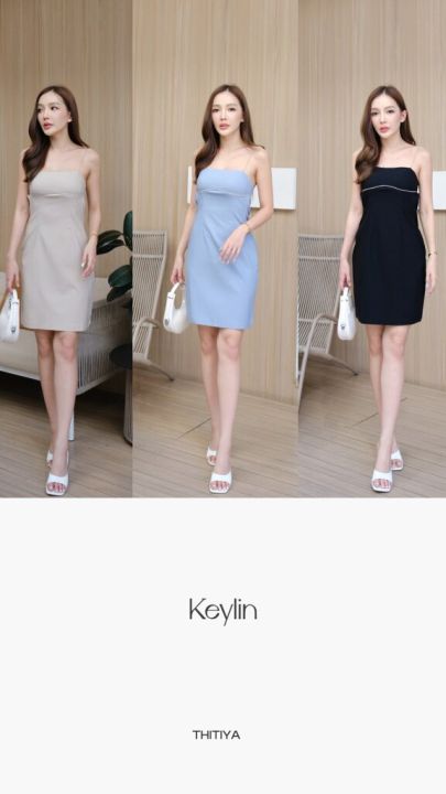keylin-dress-เดรสสวยหรู-สไตล์เรียบแต่มีอะไร-น้อยแต่มาก-กิมมิคเพชรเบาๆ-thitiya