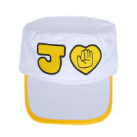 Anime JoJos Bizarre Adventure Kujo Jotaro Cosplay White Hat Cap Cosplay Props Embroidery Halloween Christmas Party Unisex