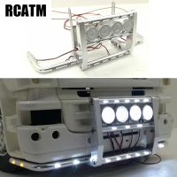 กันชนหน้าอะลูมิเนียมอัลลอย CNC พร้อมไฟ LED สำหรับรถบรรทุกสแกนเนีย1/14 Tamiya RC R620 56323 R730