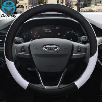 100 DERMAY Brand Leather Car Steering Wheel Cover Anti-slip for Ford Focus 2 3 MK1 MK2 MK3 Auto Interior Accessories