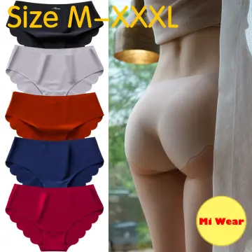 Seamless Panty Ice Silk Mid Waist Bikini Panty Briefs Women Underwear Plus  Size Lingerie