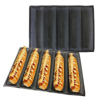 【CW】 Black Baguette Bun Mould 10 Types Soft Breathable Fiberglass Silicone Biscuits Bread Mold Food Grade Baking Pan Kitchen Bakeware