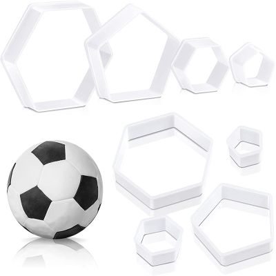 Football Pattern Cookie Cutters Football Cake Fondant Hexagon Cutter for Kitchen DIY Cake Decorating Tools