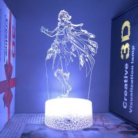 【hot】♣๑☬  Genshin Figure Alhaitham 3d Led Night Bedroom Customizable Heroes Lamp Bedside Childrens