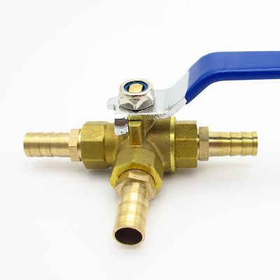 4 6 8 10 12 13 14 16 19 20 25 32mm Hose Barb Full Port L Port Three Ways Brass Ball Valve Connector For Water Oil Air Gas