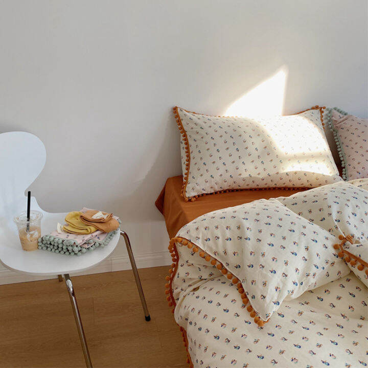 Korean quilt cover sheet set of four cotton floral cotton bedding