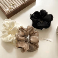 【cw】 Simple Elegant Double-Layer Mesh Large Intestine Hair Band Hair Rope Rubber Band Binding Hair Headdress Flower High-Grade Summer Headdress