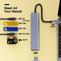 Dock กับ Pd Tf Sd,เข้ากันได้กับ Macbook Pro/air Ipad Xps Type Hdmi อะแดปเตอร์ฮับ C 1ถึง7 Usb 4K Dj1013