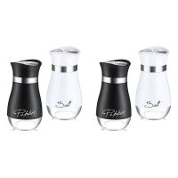 4 Pieces Salt And Pepper Shakers Spice Dispenser with Adjustable pour Holes Refillable Pepper Shaker Seasoning Cans