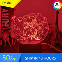 3d Led Night Light Lamp Genshin Impact Hu Tao Acrylic Led Lamp Game