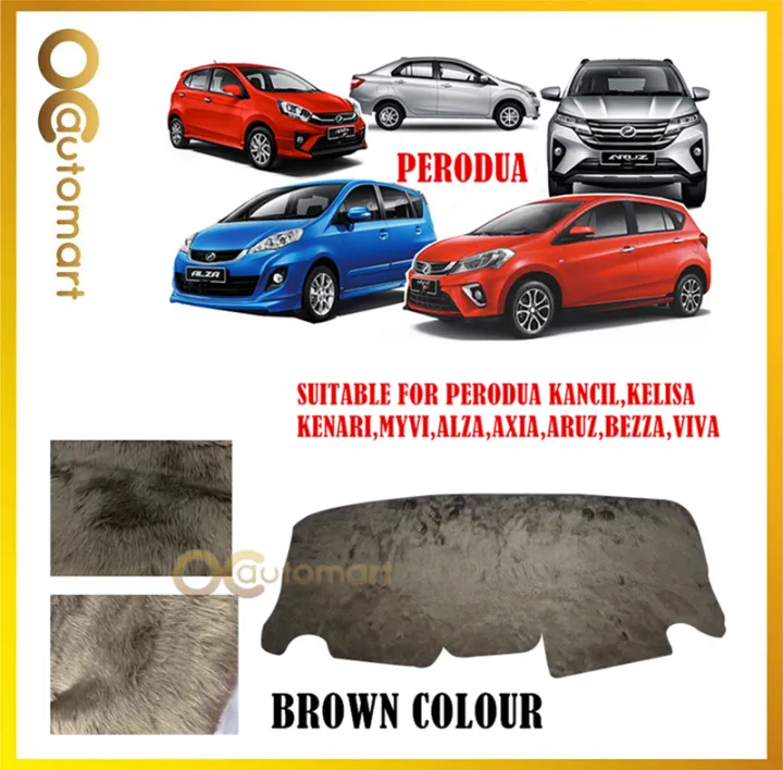 Customized Dashboard Cover Fur Bulu For Perodua Myvikelisakenarikancilaruzaxiavivaalzabezza Colour Brown Lazada