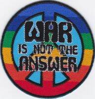 iron on patch Embroidery War is not the answer Peace Sign 7.5cm สันติภาพ เย็บติดผ้าประเทศไทย โลโก้ปัก มีกาวสำหรับรีด ตกแต่งเสื้อผ้า