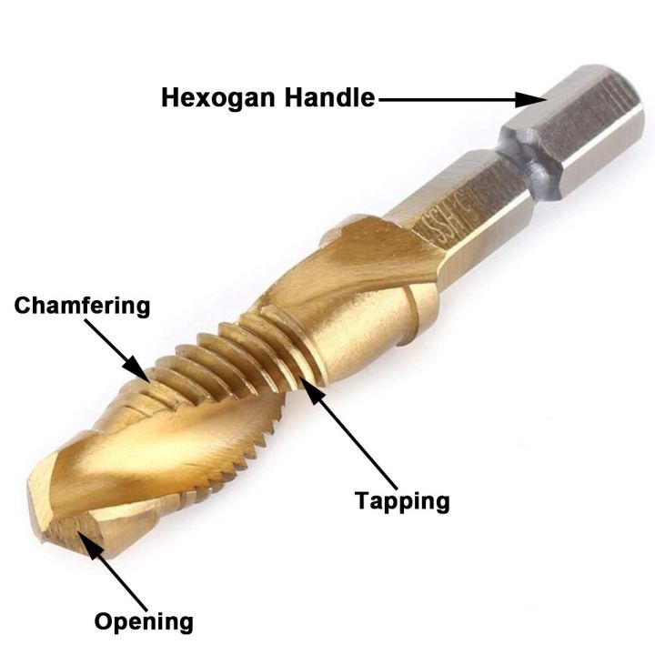 m3-m10-screw-tap-drill-bits-hss-taps-countersink-deburr-set-metric-combination-bit-high-speed-steel-1-4-in-quick-change-hex