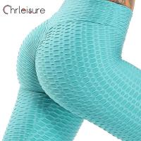 CHRLEISURE Women Yoga Pants Seamless Push Up Leggings Mesh Patchwork Breathable Slim Pants Indoor Sports Anti Cellulite Legging