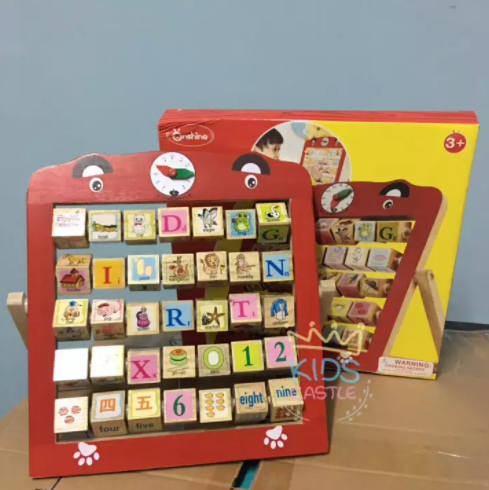 toyswonderland-ของเล่นไม้เสริมพัฒนาการนับเลขสอนภาษาสอนดูนาฬิกา-alphabet-teaching-frame