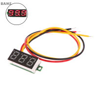 BAIKE เครื่องวัดแรงดันไฟฟ้าดิจิทัล LED DC 0-100V 1ชิ้น0.28นิ้วปรับได้