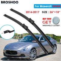 ZZOOI Car Wiper Blade For Maserati Ghibli 26"+18" 2014-2017 Auto Windscreen Windshield Wipers Blade Window Wash Fit Push Button Arm