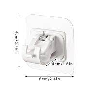 ตะขอแขวนราวแขวนผ้าม่านปรับได้คลิปแบบแขวนสีขาวชุด2ชิ้นตะขอที่หนีบยึดติดในตัวที่แขวนผ้าขนหนูราวแขวนผนังไม่เจาะตะขอแขวนรูปภาพ